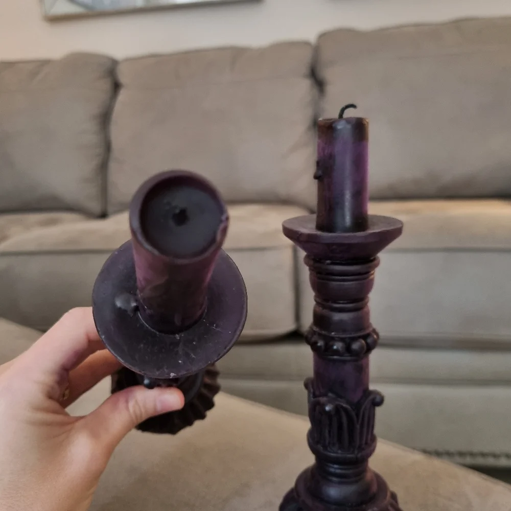 Dusk Candles x2 dark purple - Picture 3 of 5